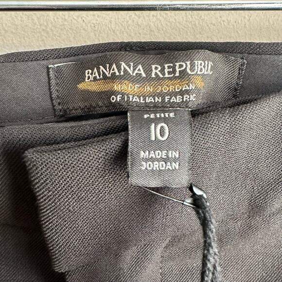 Banana Republic Petite Siena Slim Straight Ankle Wool Trouser Pant black 10 - Picture 4 of 9